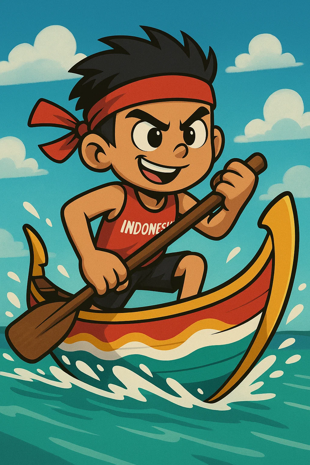 Indonesian Boat Racing Kid - BOATBOY Mascot